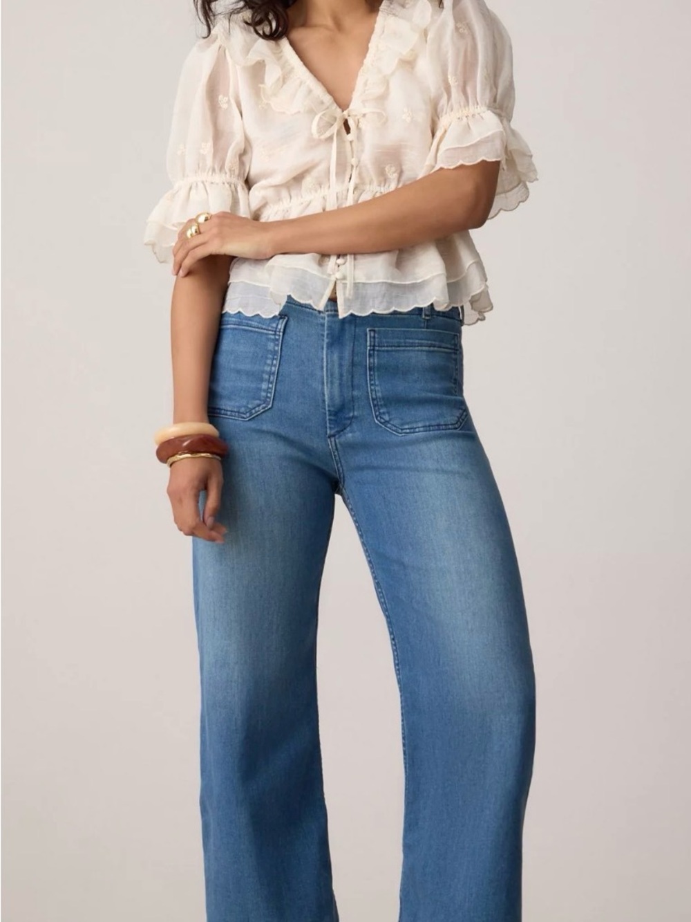Maeve Colette Women's Blue
Medium Wash High Rise Wide-Leg
Jeans Sz 28 NWOT